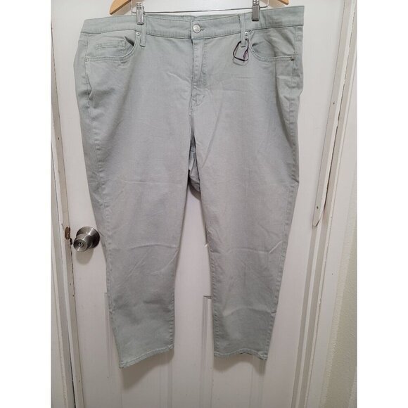 Gloria Vanderbilt Light Gray Women's Plus Size Denim Jeans With Five Pockets & B - Picture 2 of 9